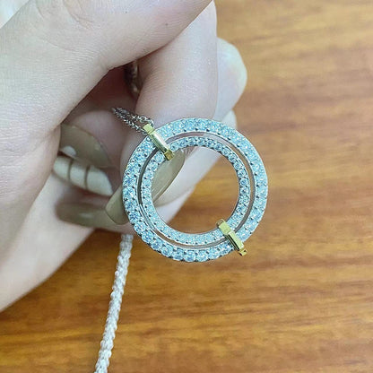[⭐JeweliWhal]EDGE DIAMOND GOLD SILVER NECKLACE