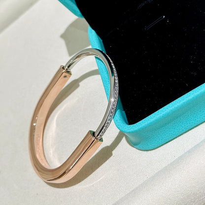 [⭐JeweliWhal]LOCK PINK GOLD SILVER DIAMOND BRACELET