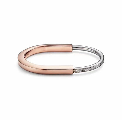 [⭐JeweliWhal]LOCK PINK GOLD SILVER DIAMOND BRACELET