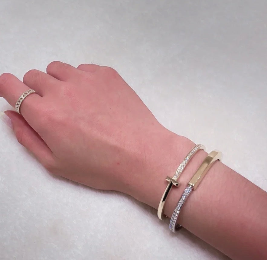 [⭐JeweliWhal]LOCK PINK GOLD SILVER DIAMOND BRACELET