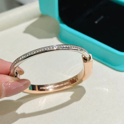 [⭐JeweliWhal]LOCK PINK GOLD SILVER DIAMOND BRACELET