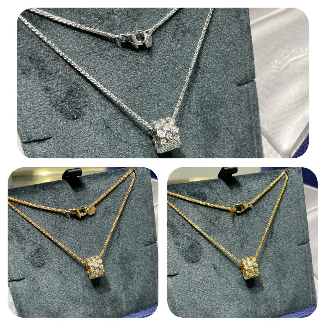 [⭐⭐JeweliWhal]BEE LOVE DIAMOND PAVED 3 ROW NECKLACE
