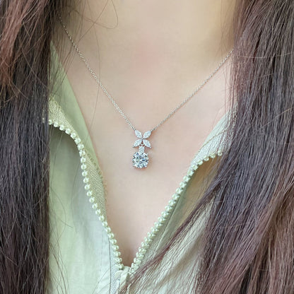 [⭐JeweliWhal]VICTORIA PENDANT SILVER DIAMOND NECKLACE