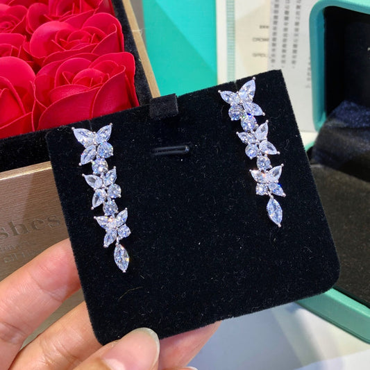 [⭐JeweliWhal]VICTORIA SILVER DIAMOND DROP EARRINGS