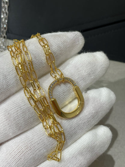 [⭐JeweliWhal]LOCK MEDIUM PENDANT DIAMOND NECKLACE