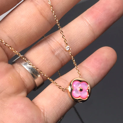 [⭐⭐JeweliWhal]COLOR BLOSSOM PINK MOP SUN GOLD NECKLACE