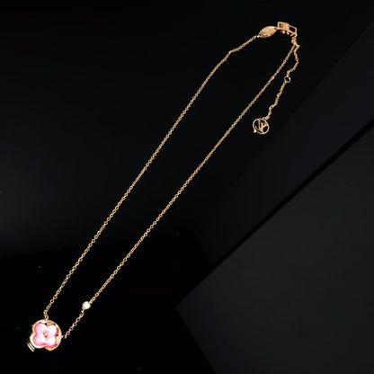 [⭐⭐JeweliWhal]COLOR BLOSSOM PINK MOP SUN GOLD NECKLACE