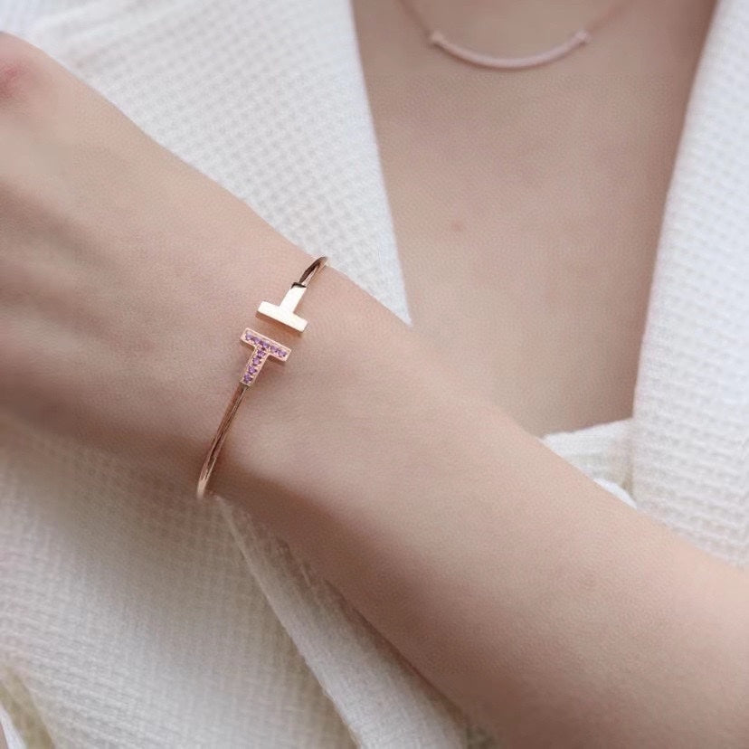 [⭐JeweliWhal]T PINK GOLD PINK DIAMOND BRACELET