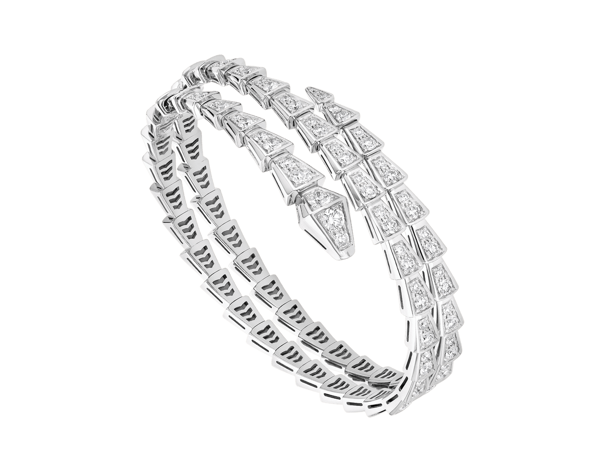 [⭐⭐JeweliWhal]SERPENTI BRACELET SILVER DIAMOND DOUBLE ROW