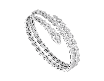 [⭐⭐JeweliWhal]SERPENTI BRACELET SILVER DIAMOND DOUBLE ROW