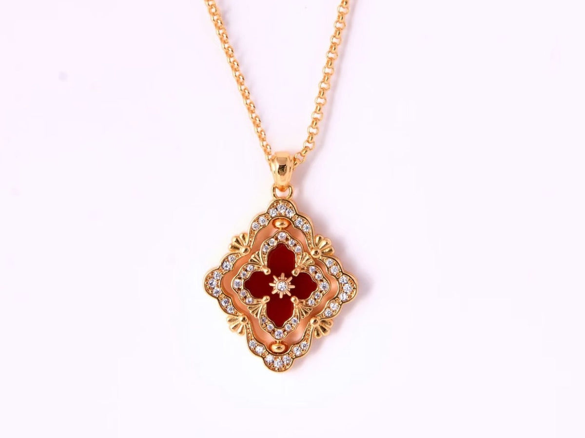 [⭐⭐JeweliWhal] B.C.L ENAMEL ROTATING SINGLE-DIAMOND NECKLACE（Various colors）