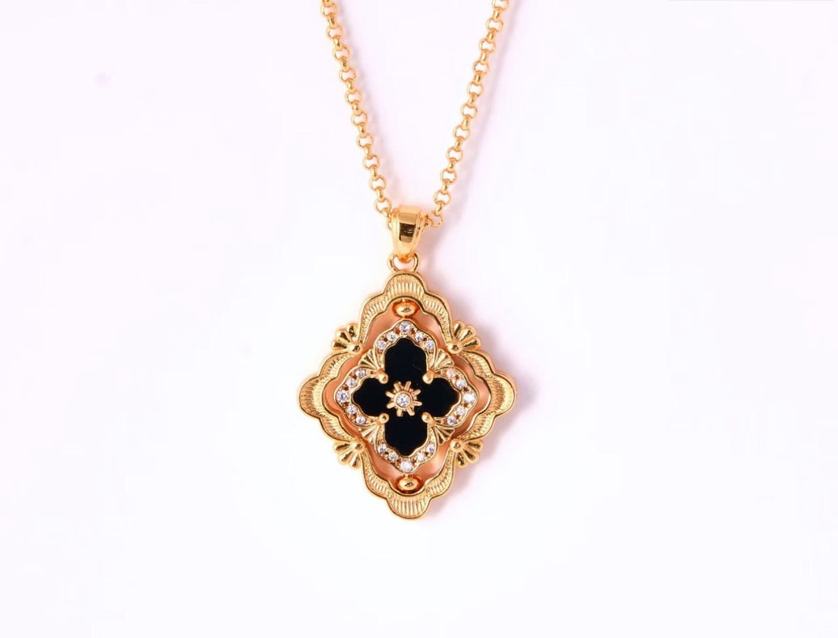 [⭐⭐JeweliWhal] B.C.L ENAMEL ROTATING SINGLE-DIAMOND NECKLACE（Various colors）