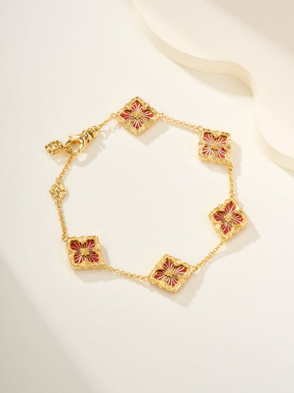 [⭐⭐JeweliWhal]B.C.L ENAMELED Five-Flower Bracelet（Various Colors)