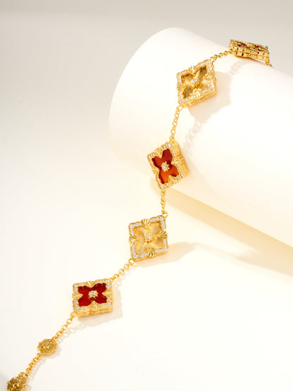 [⭐⭐JeweliWhal]B.C.L ENAMELED Five-Flower Bracelet（Various Colors) BIG SIZE