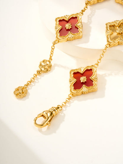 [⭐⭐JeweliWhal]B.C.L ENAMELED Five-Flower Bracelet（Various Colors) BIG SIZE