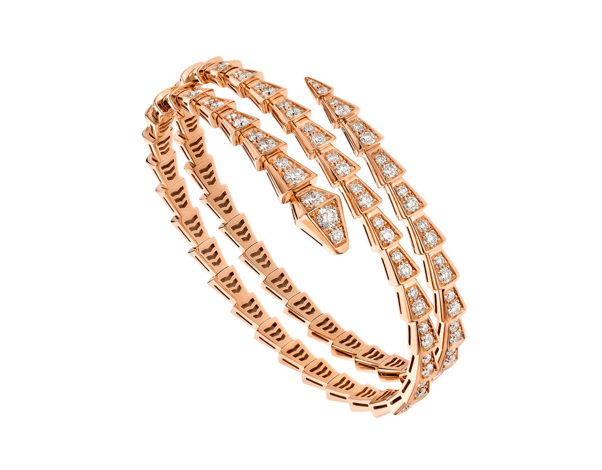 [⭐⭐JeweliWhal]SERPENTI BRACELET PINK GOLD DIAMOND DOUBLE ROW