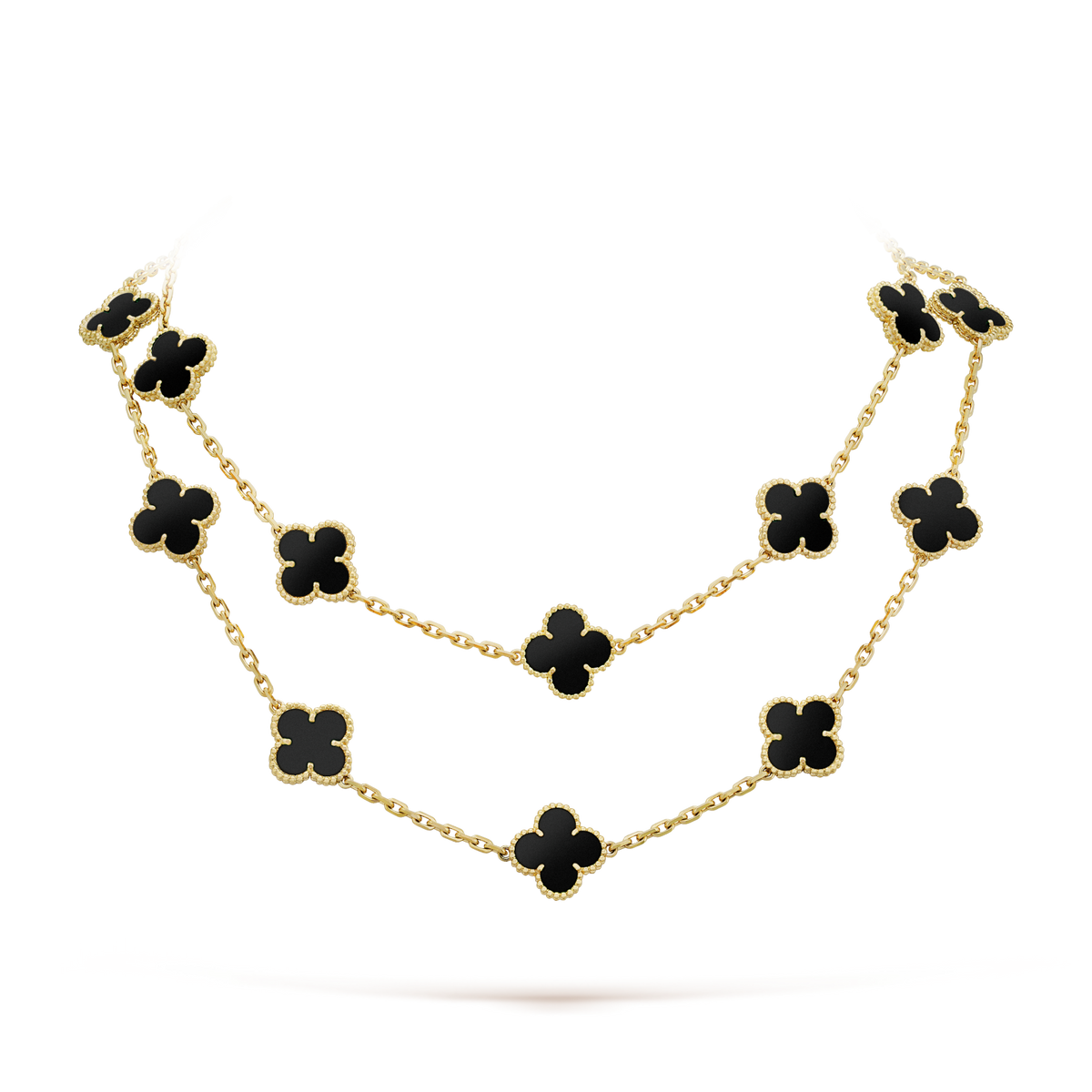 [⭐⭐JeweliWhal]CLOVER 20 MOTIFS ONYX NECKLACE