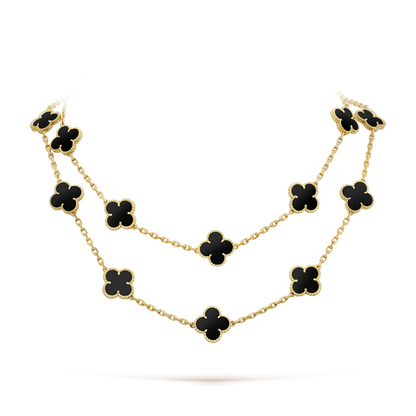 [⭐⭐JeweliWhal]CLOVER 20 MOTIFS ONYX NECKLACE