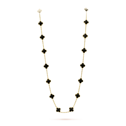 [⭐⭐JeweliWhal]CLOVER 20 MOTIFS ONYX NECKLACE