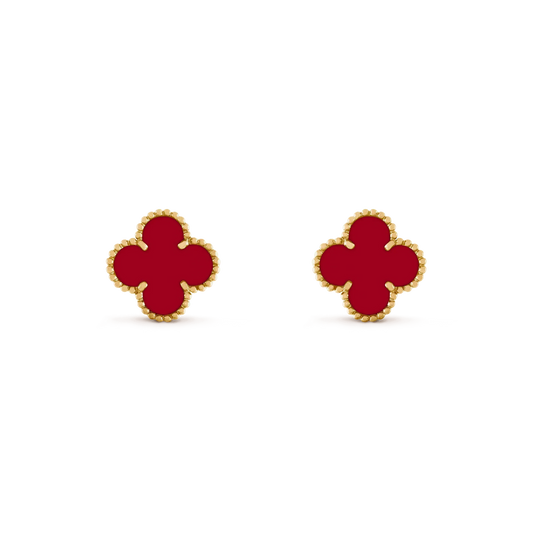 [⭐⭐JeweliWhal]CLOVER MEDIUM 1 MOTIFS CARNELIAN  EARRINGS