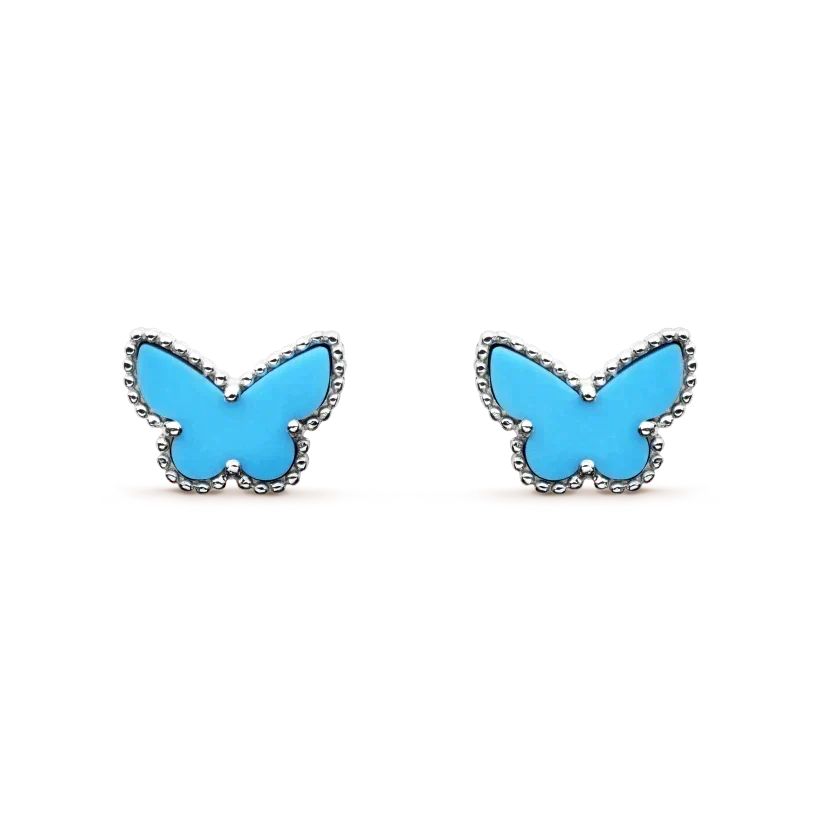 [⭐⭐JeweliWhal]BUTTERFLY TURQUOISE EARRINGS SILVER