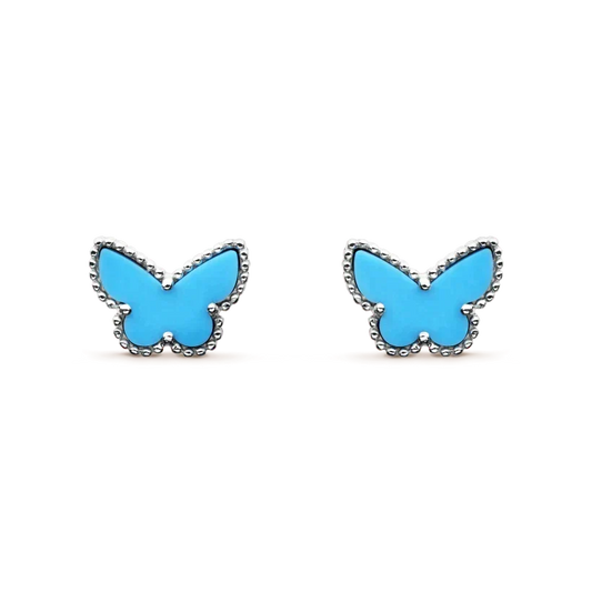 [⭐⭐JeweliWhal]BUTTERFLY TURQUOISE EARRINGS SILVER
