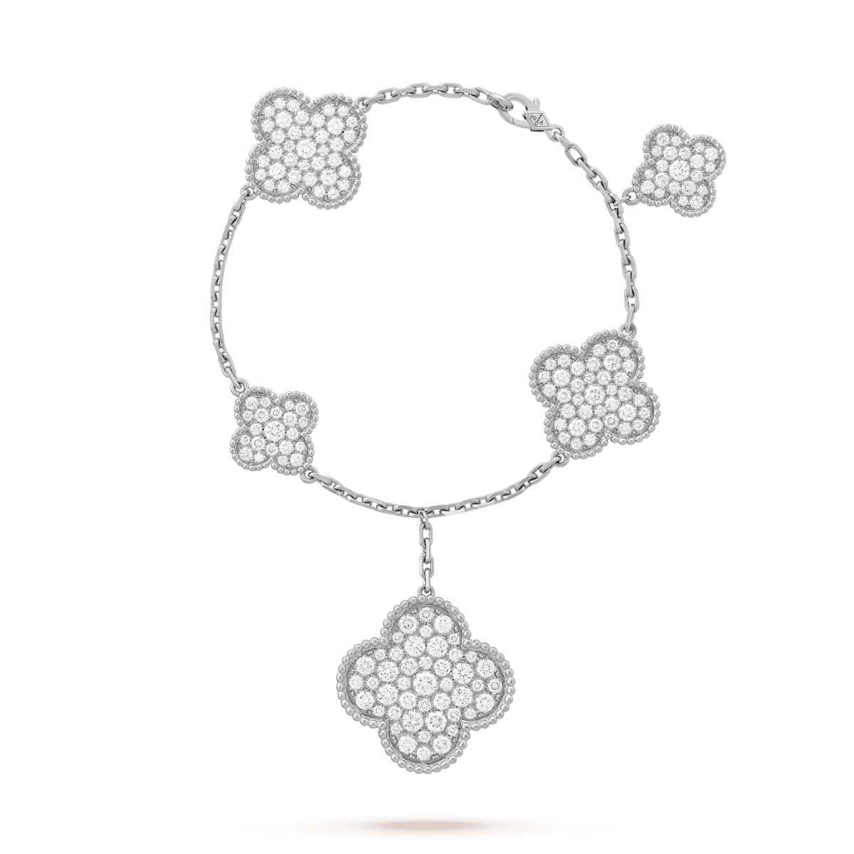 [⭐⭐JeweliWhal]CLOVER 6 MOTIFS SILVER DIAMOND BRACELET