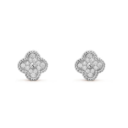 [⭐⭐JeweliWhal]CLOVER MINI DIAMOND STUD EARRINGS