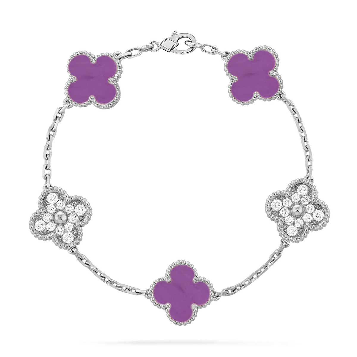 [⭐⭐JeweliWhal] CLOVER 5 MOTIF VIOLET BRACELET COLLECTION