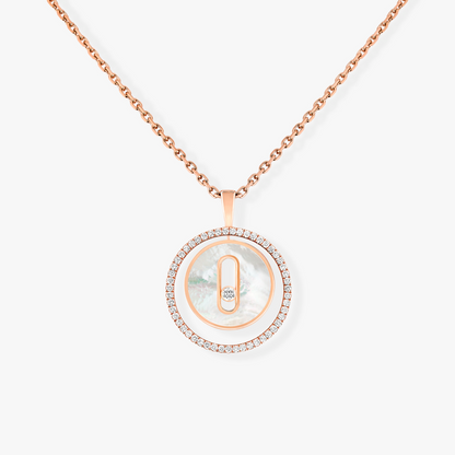 [⭐⭐JeweliWhal]Demo MOVE 1 DIAMOND WHITE MOTHER OF PEARL PINK GOLD DIAMOND NECKLACE