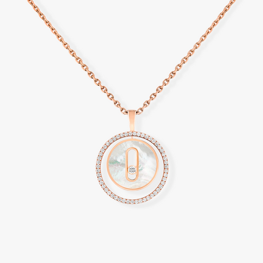 [⭐⭐JeweliWhal]Demo MOVE 1 DIAMOND WHITE MOTHER OF PEARL PINK GOLD DIAMOND NECKLACE