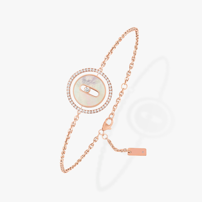 [⭐⭐JeweliWhal]Demo MOVE WHITE MOTHER OF PEARL PINK GOLD DIAMOND BRACELET