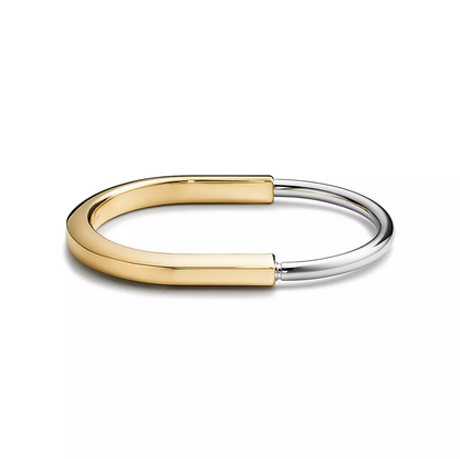 [⭐JeweliWhal]LOCK BRACELET YELLOW AND WHITE GOLD