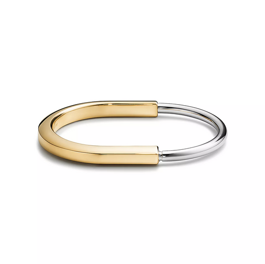 [⭐JeweliWhal]LOCK BRACELET YELLOW AND WHITE GOLD