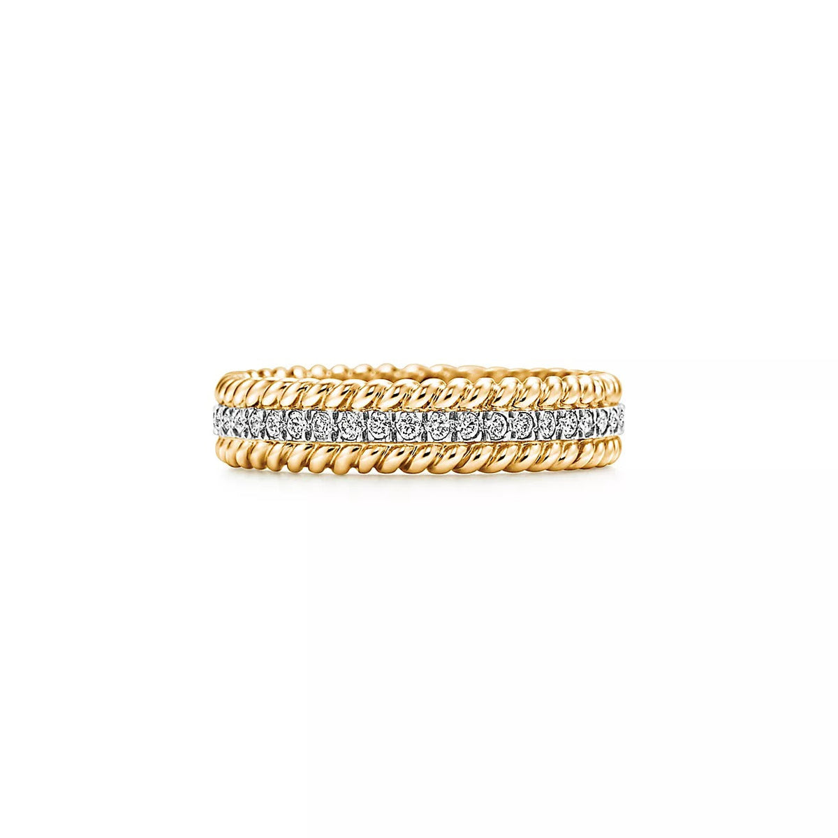 [⭐JeweliWhal]ROPE TWO-ROW GOLD DIAMOND RING