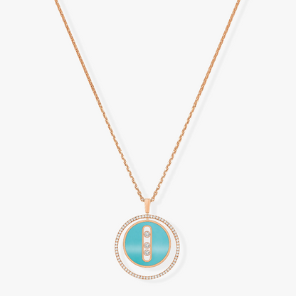 [⭐⭐JeweliWhal]Demo MOVE 3 DIAMONDS TURQUOISE PINK GOLD DIAMOND NECKLACE