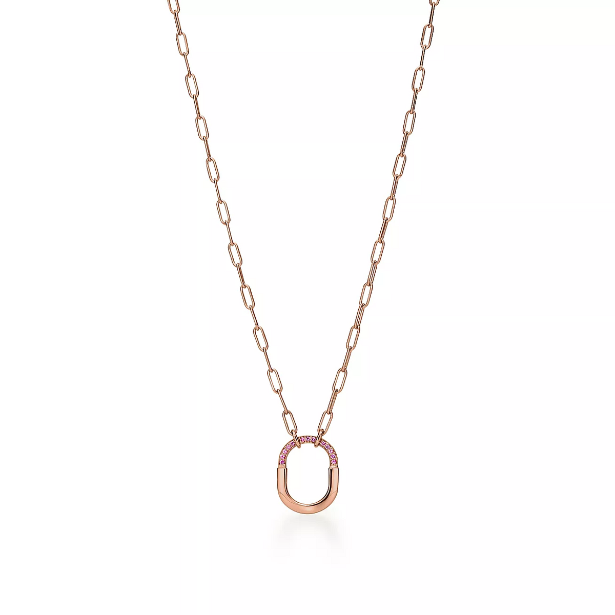 [⭐JeweliWhal]LOCK SMALL PENDANT PINK DIAMOND PINK GOLD NECKLACE