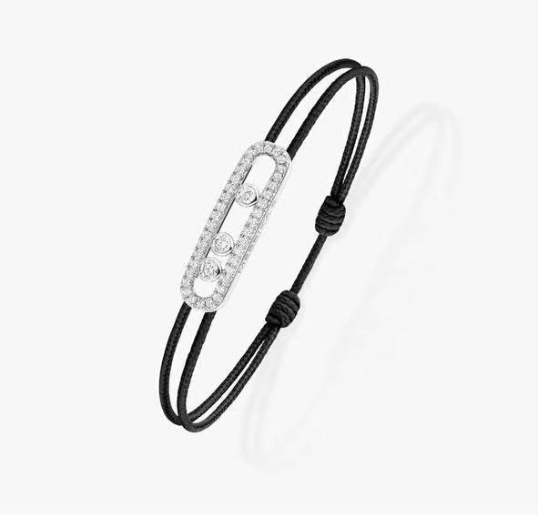 [⭐⭐JeweliWhal]メシカ Care(s) ピンクコード パヴェブレスレット