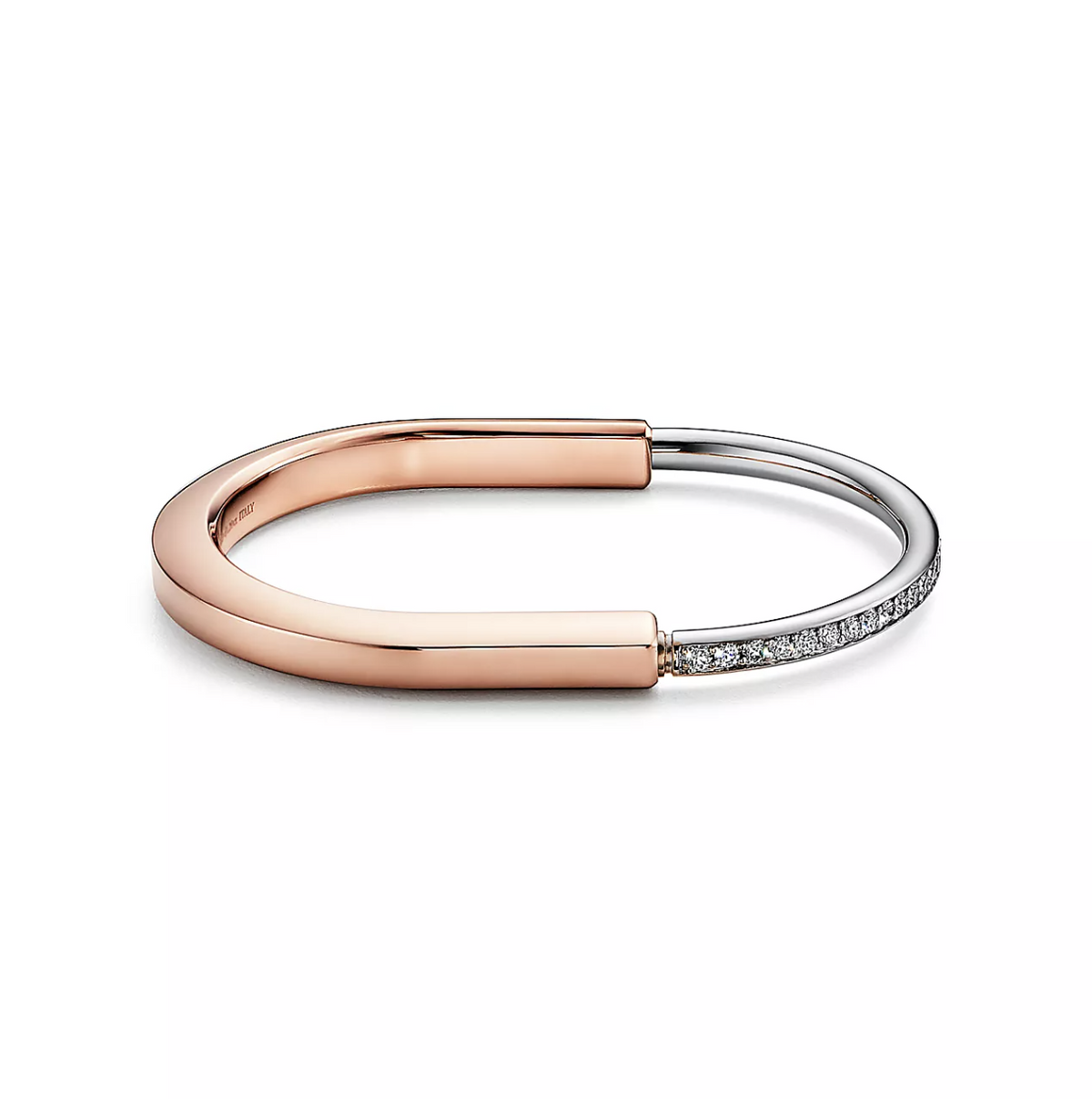 [⭐JeweliWhal]LOCK BRACELET ROSE AND WHITE GOLD DIAMOND