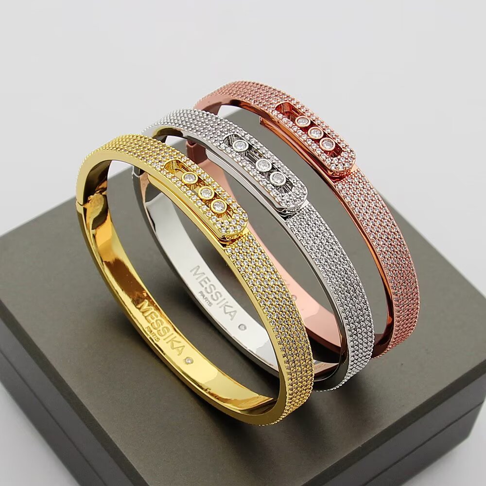 [⭐⭐JeweliWhal]Move Noa Full Pavé Diamond Bangle Bracelet