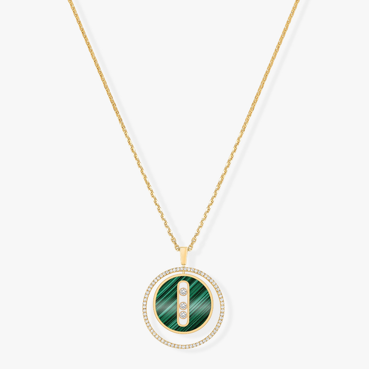 [⭐⭐JeweliWhal]Demo MOVE 3 DIAMOND MALACHITE GOLD DIAMOND NECKLACE