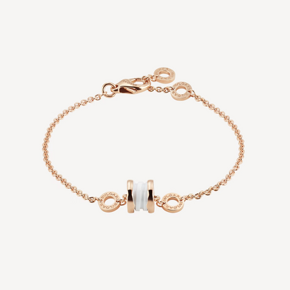 [⭐⭐JeweliWhal]ZERO 1 SOFT PINK GOLD AND WHITE CERAMIC BRACELET