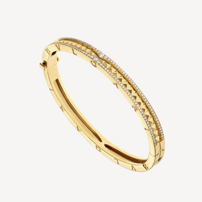 [⭐⭐JeweliWhal]ZERO 1 SPIRAL AND PAVED DIAMOND GOLD BRACELET