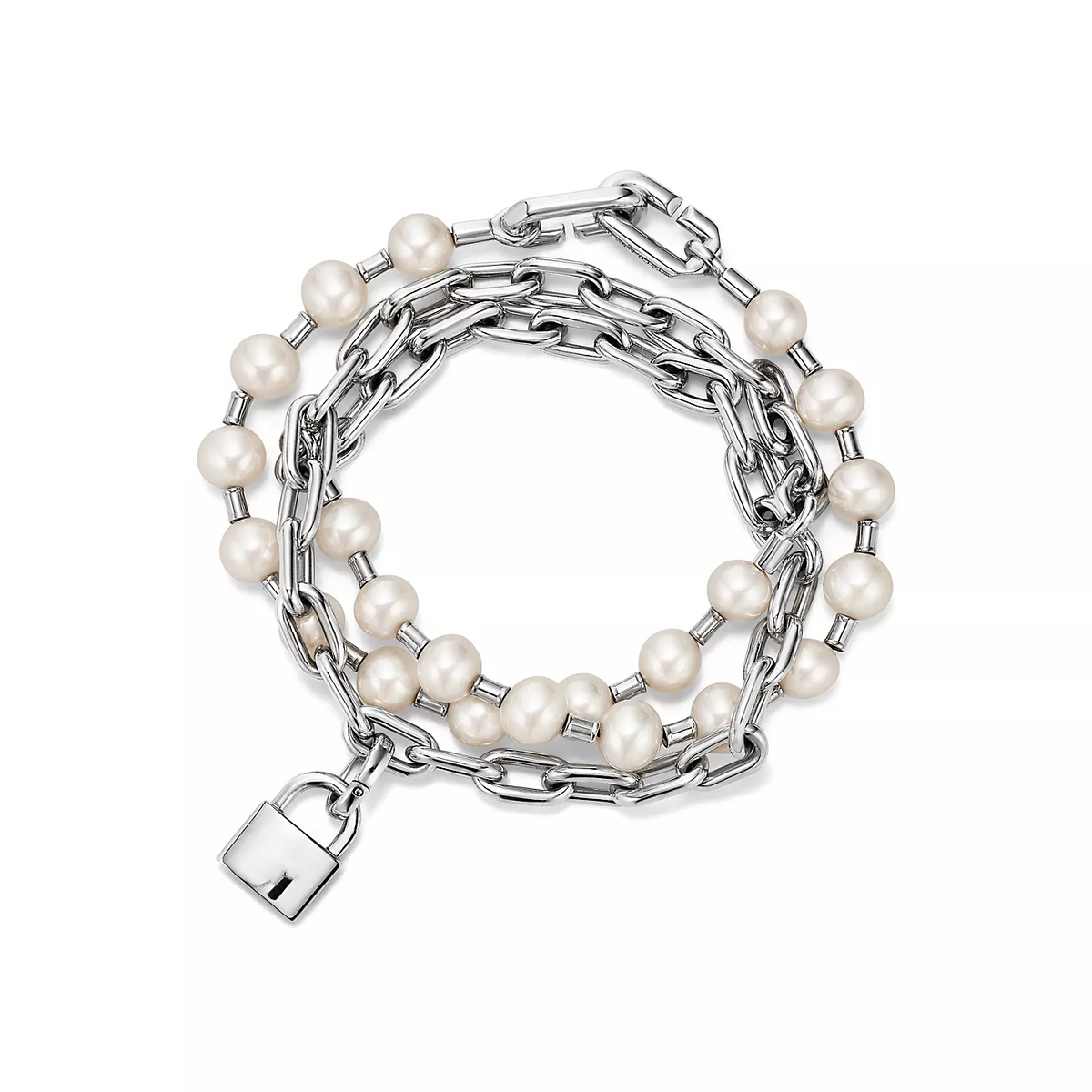 [⭐JeweliWhal]PEARL LOCK SILVER BRACELET
