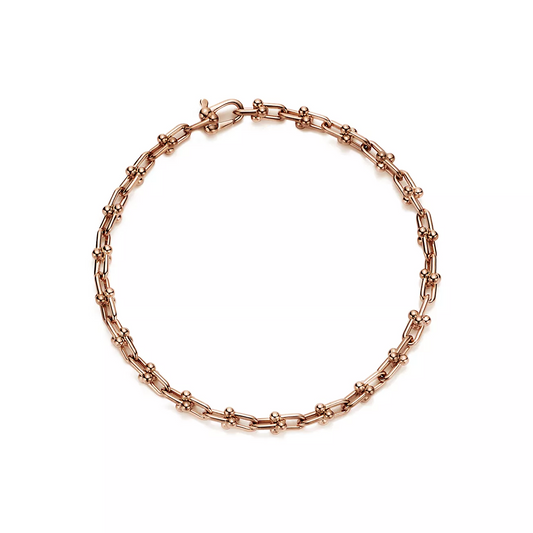 [⭐JeweliWhal]HARDWEAR MICRO LINK 44 MOTIF PINK GOLD BRACELET