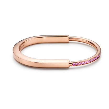 [⭐JeweliWhal]LOCK BRACELET ROSE DIAMOND PINK GOLD