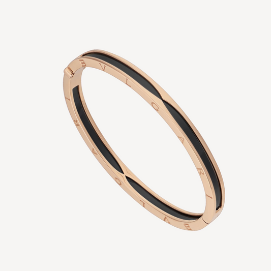 [⭐⭐JeweliWhal]ZERO 1 PINK GOLD WITH BLACK CERAMIC BRACELET
