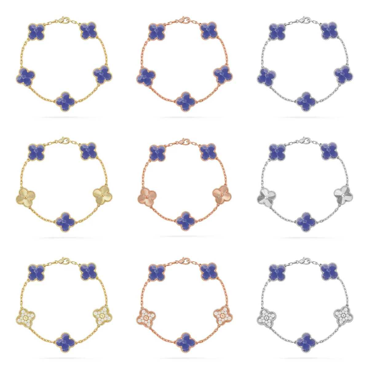 [⭐⭐JeweliWhal]CLOVER 5 MOTIF BLUE VEINS BRACELET COLLECTION