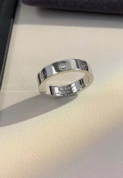 [⭐⭐JeweliWhal]LOVE RING 4MM 1 DIAMOND SILVER