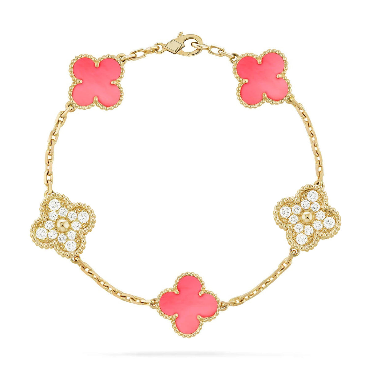 [⭐⭐JeweliWhal] CLOVER 5 MOTIFS  PINK MOP BRACELET COLLECTION